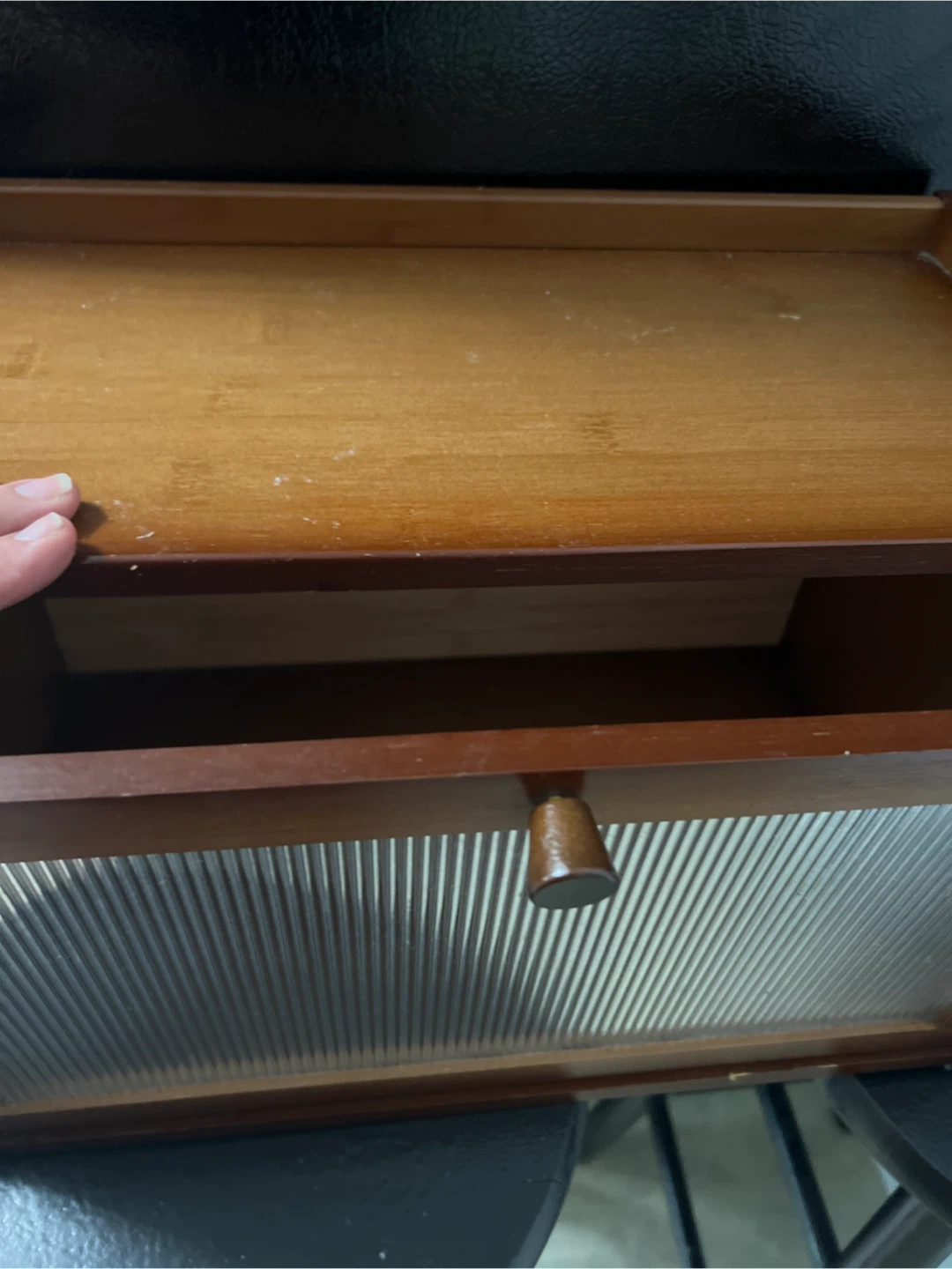 Wooden Bread Box with Glass Door - photo 5