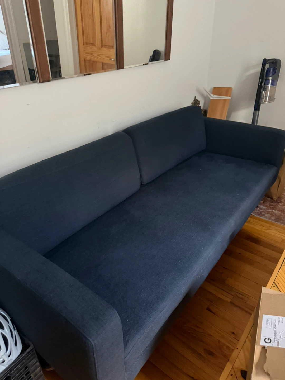 Dark Blue Upholstered Sofa - photo 3