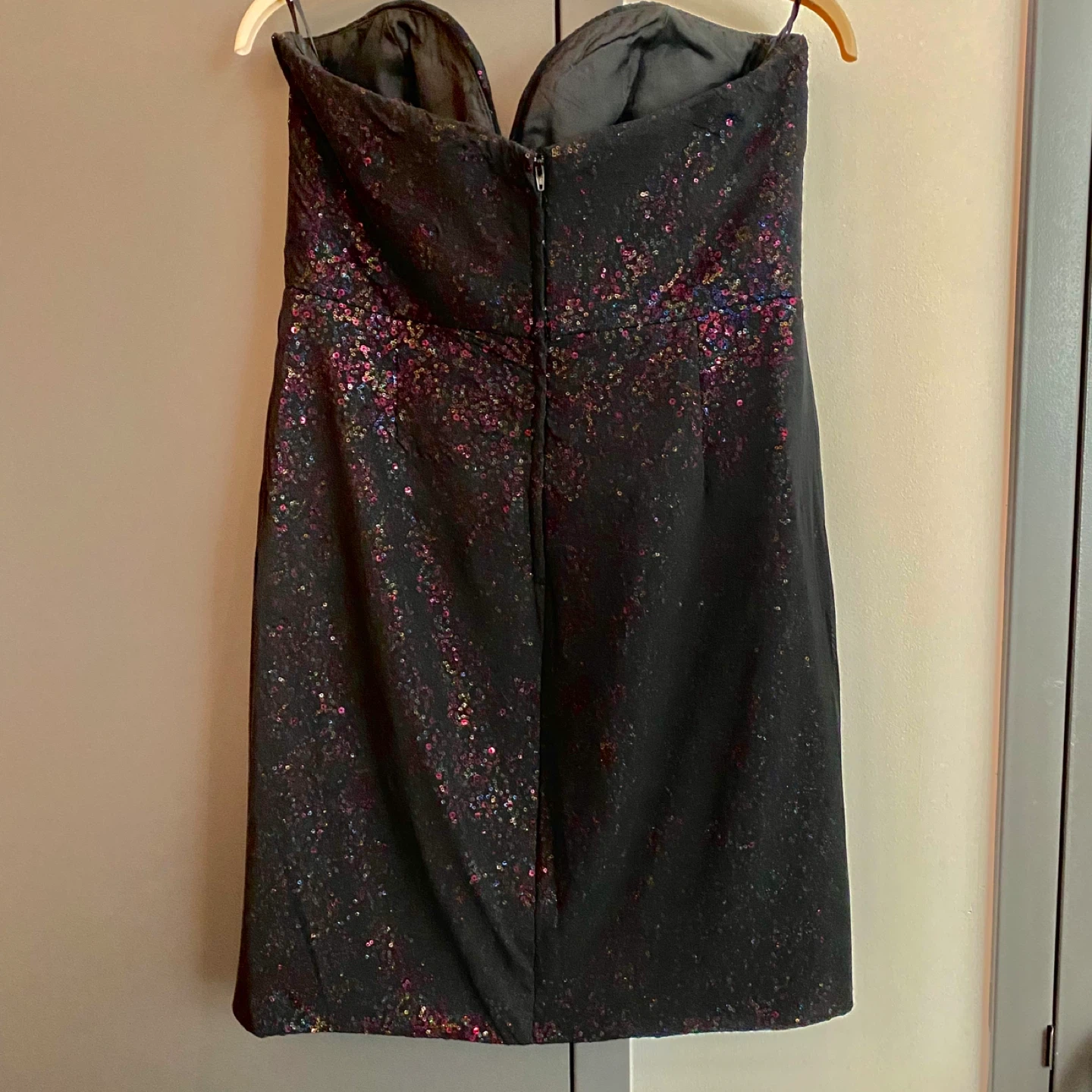 Vicky Tiel Black Sequin Strapless Dress Size 14 - photo 2