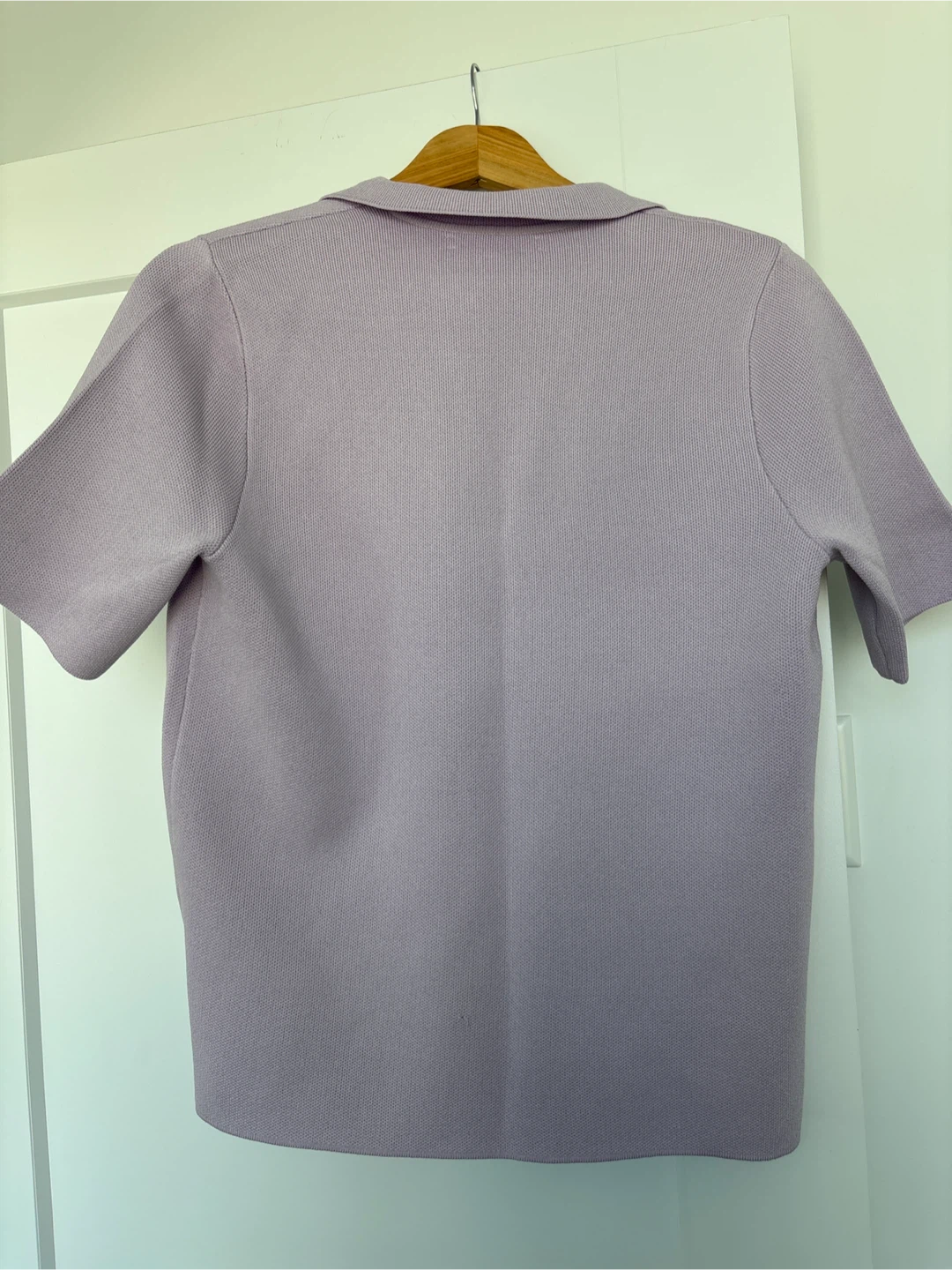 OAK + FORT Lavender Knit Button-Up Shirt - photo 3