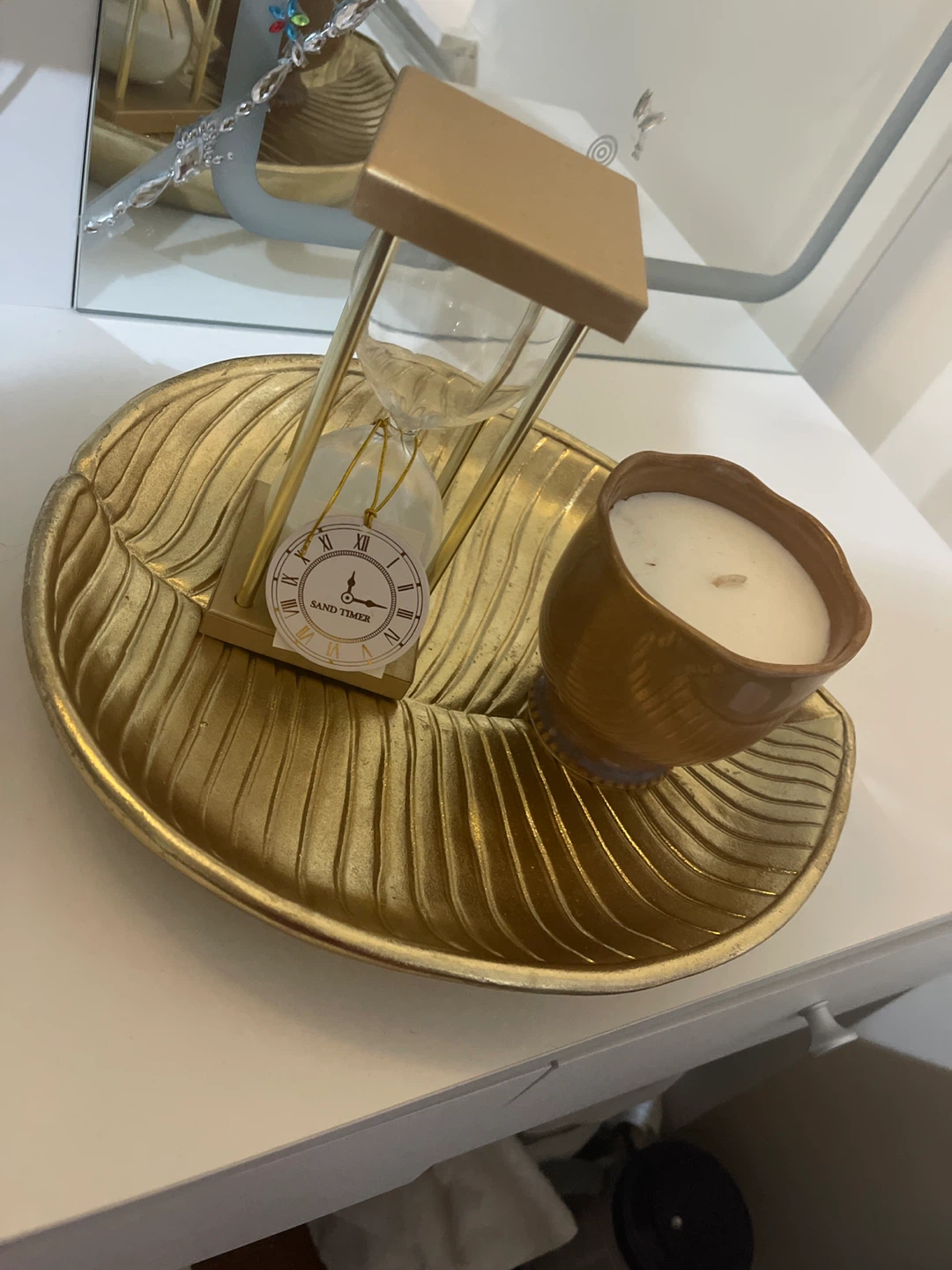 Decorative Hourglass and Candle Set