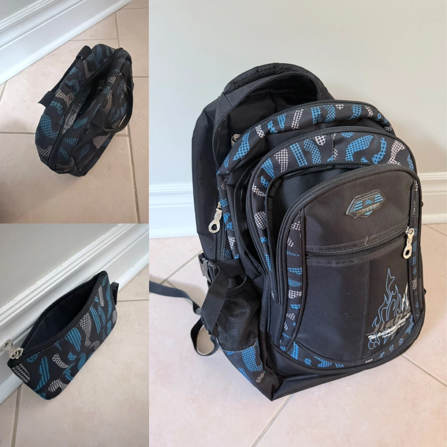 School Backpack with Lunch Bag & Pencil Case