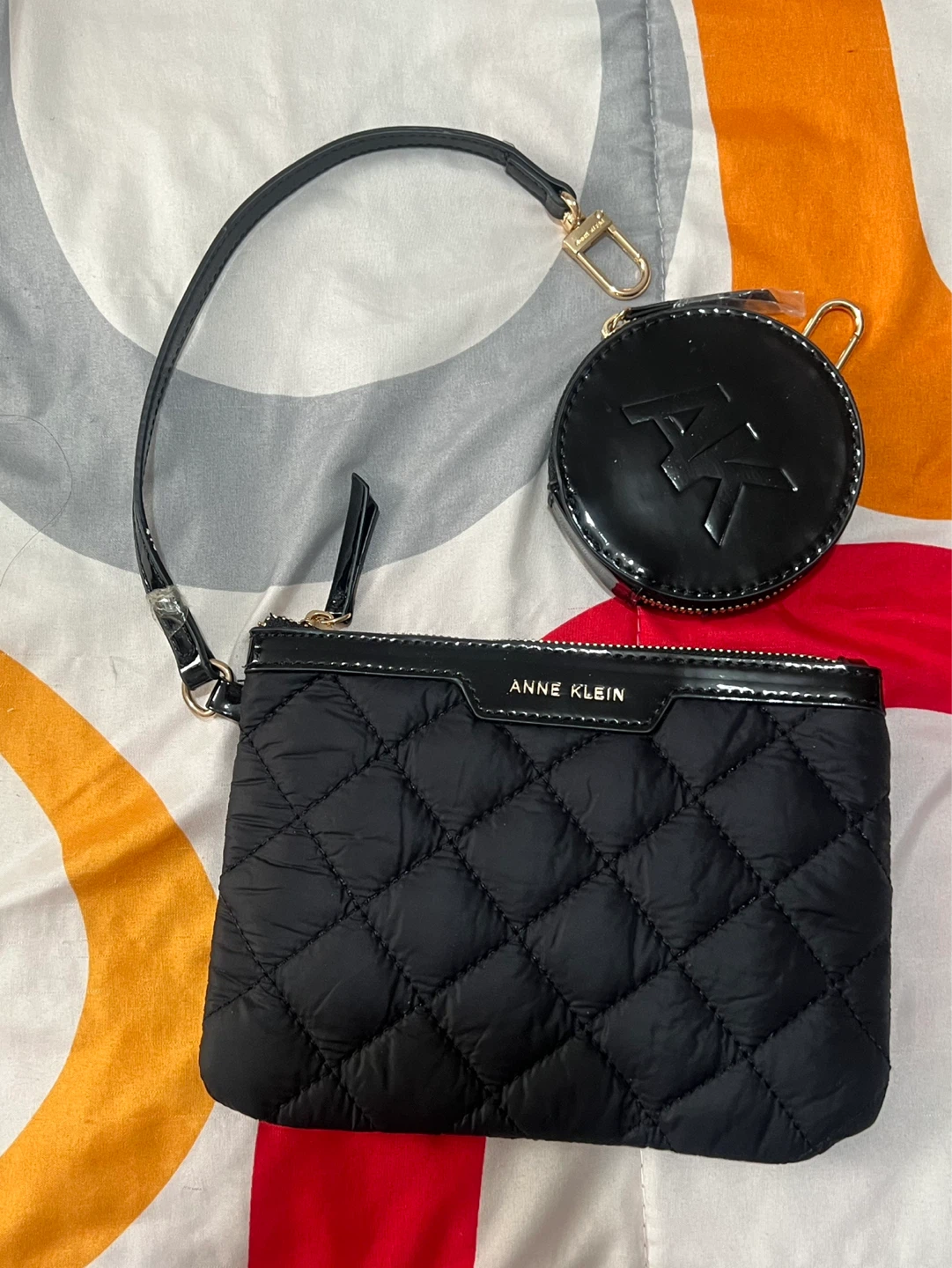 Anne Klein Black Quilted Pouch with Coin Purse Set - photo 2