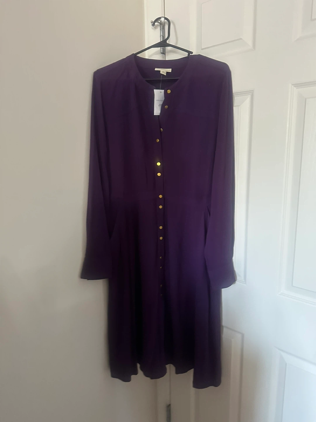 Appleseed Women's Purple Button-Front Dress