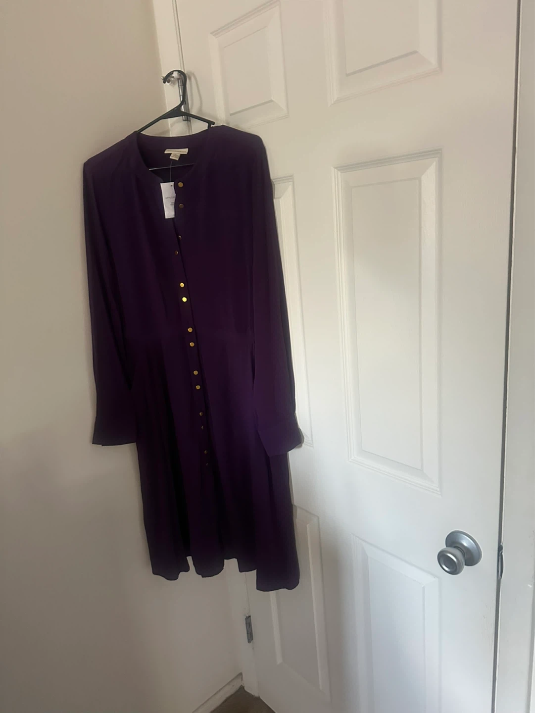 Appleseed Women's Purple Button-Front Dress - photo 2