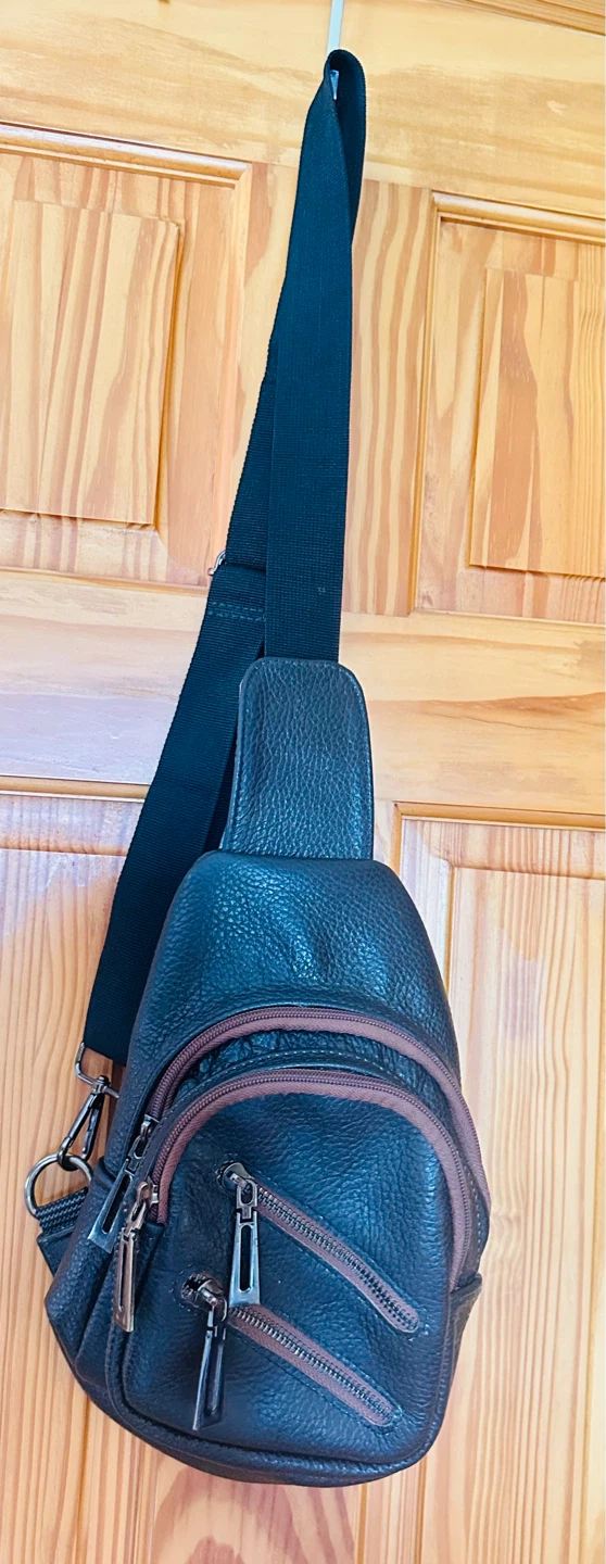 Dark Brown Genuine Leather Sling Bag