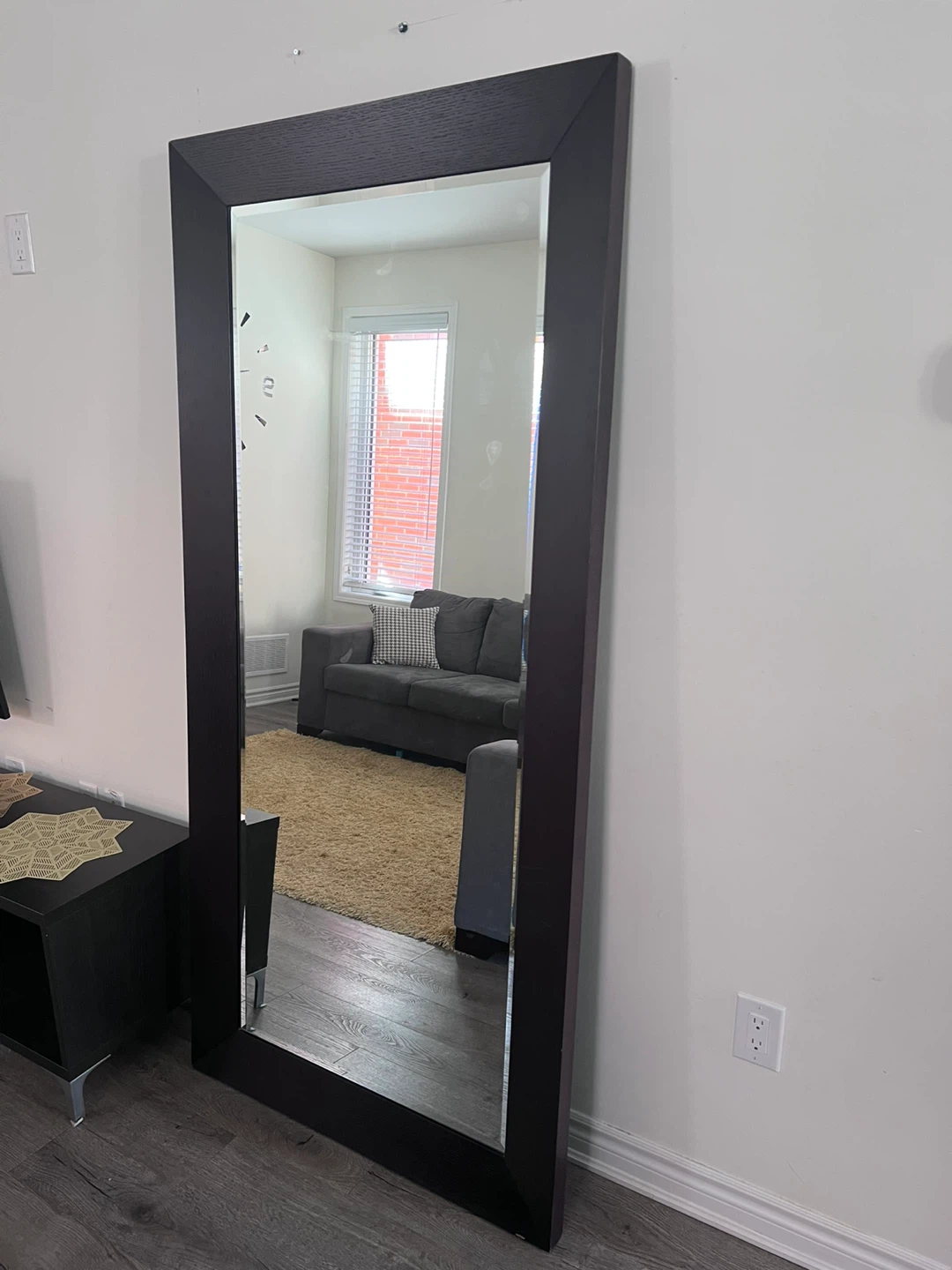 Dark Wood Framed Full Length Mirror