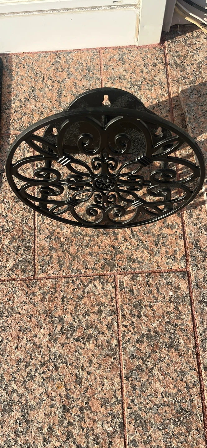 Black Ornate Metal Wall Shelf - photo 2