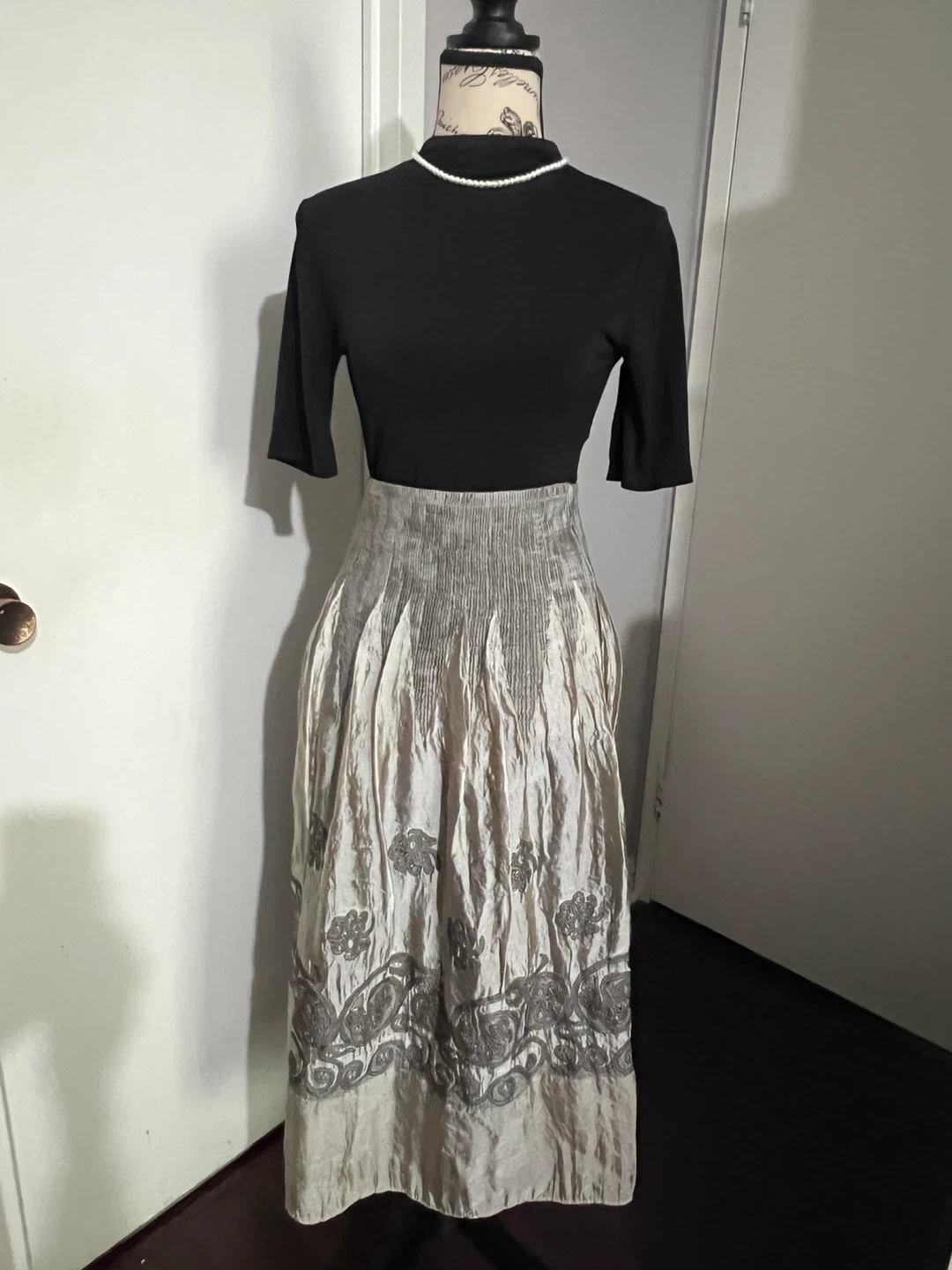Strapless ruched bodice dress/long skirt