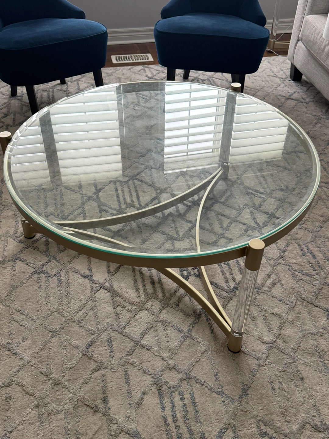 Glass Top Round Accent Table and two side tables