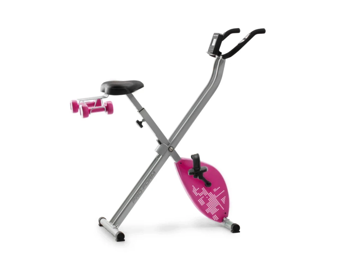 Folding Exercise Bike with two 2lb  Dumbbells