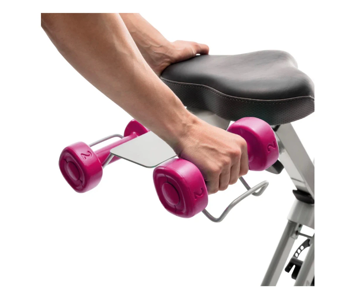 Folding Exercise Bike with two 2lb  Dumbbells - photo 3