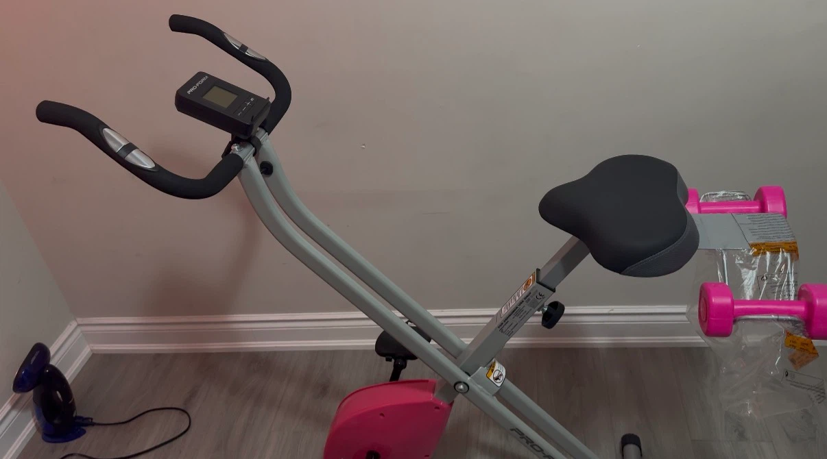 Folding Exercise Bike with two 2lb  Dumbbells - photo 4