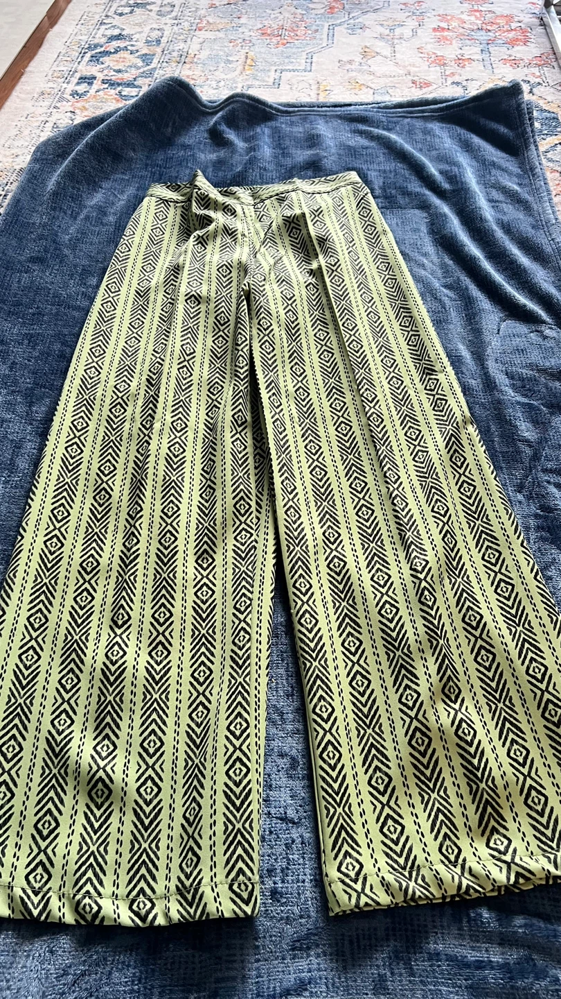 Women's Wide Leg Pants - Geometric Print - photo 3
