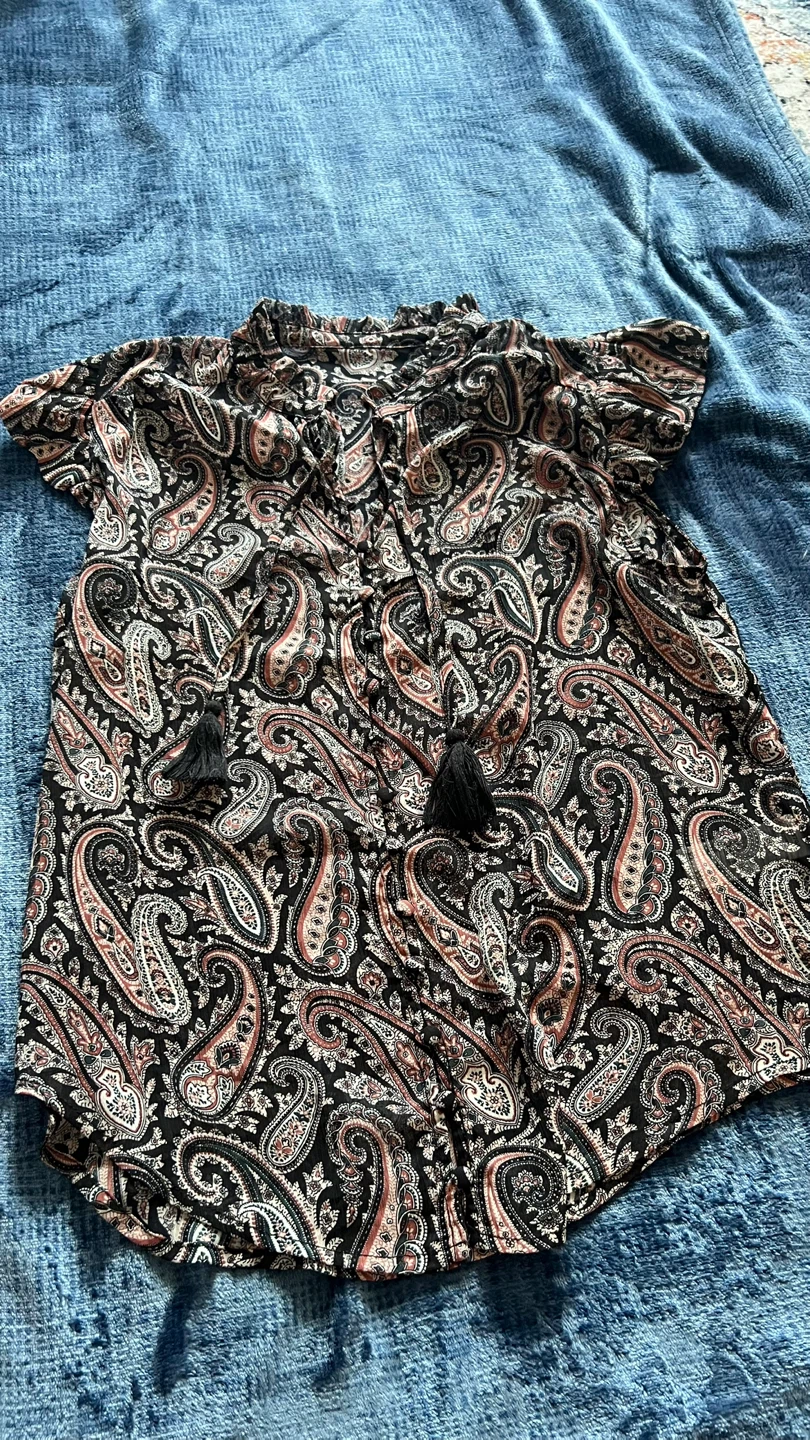 Paisley Print Tunic Top