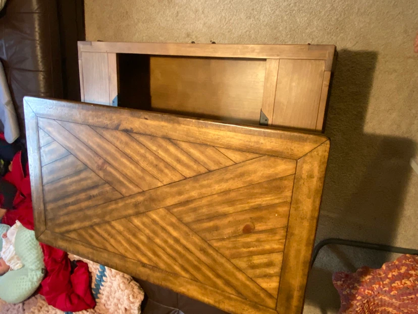 Lift top wooden rustic coffee table - photo 3