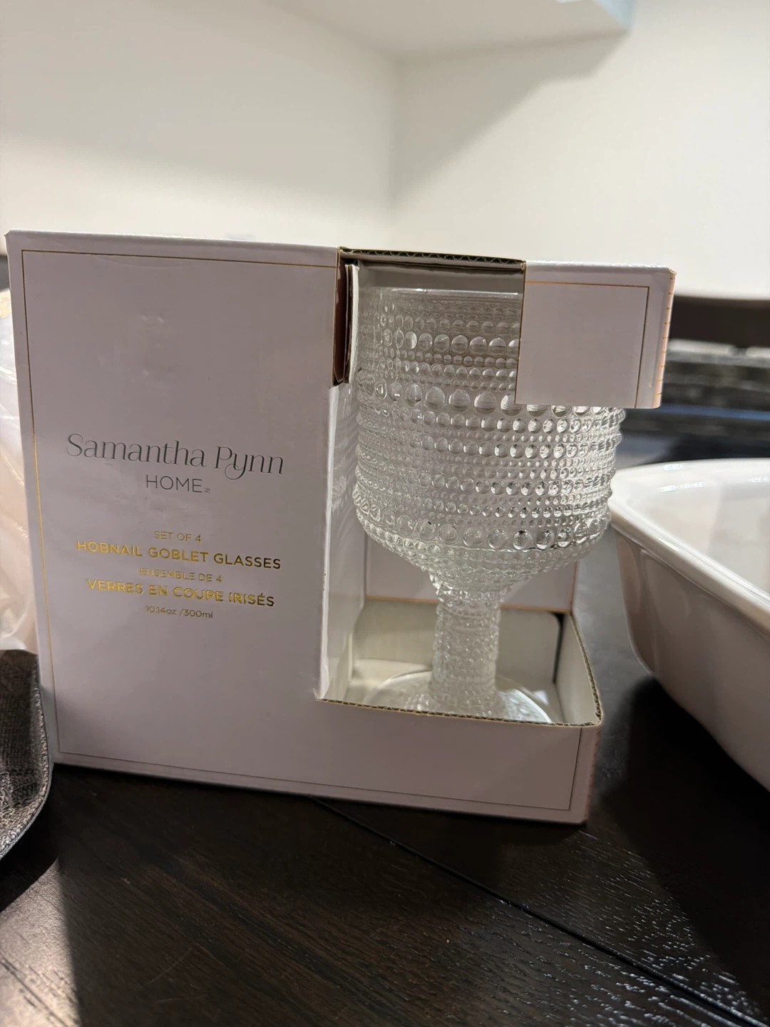 Samantha Pynn Home Hobnail Goblet Glasses Set of 4