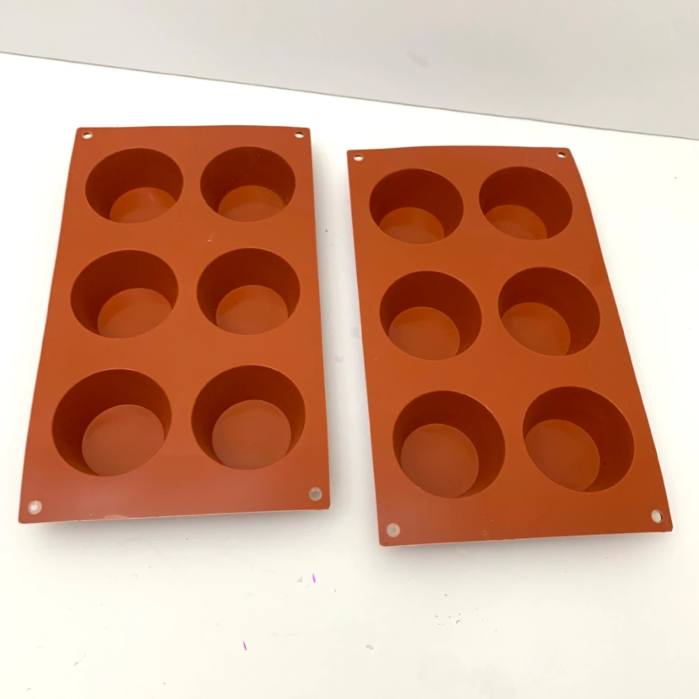 Set of 2 Orange Silicone Muffin/Cupcake Baking Molds Kitchen