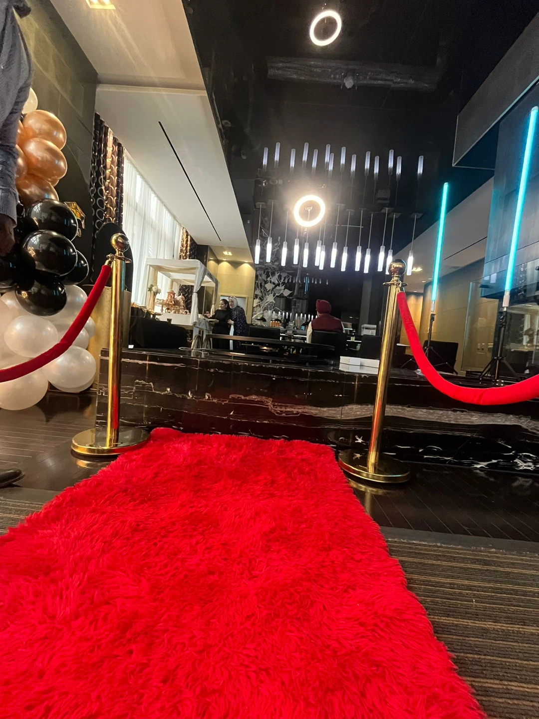 Party Photo Booth Setup with Red Carpet