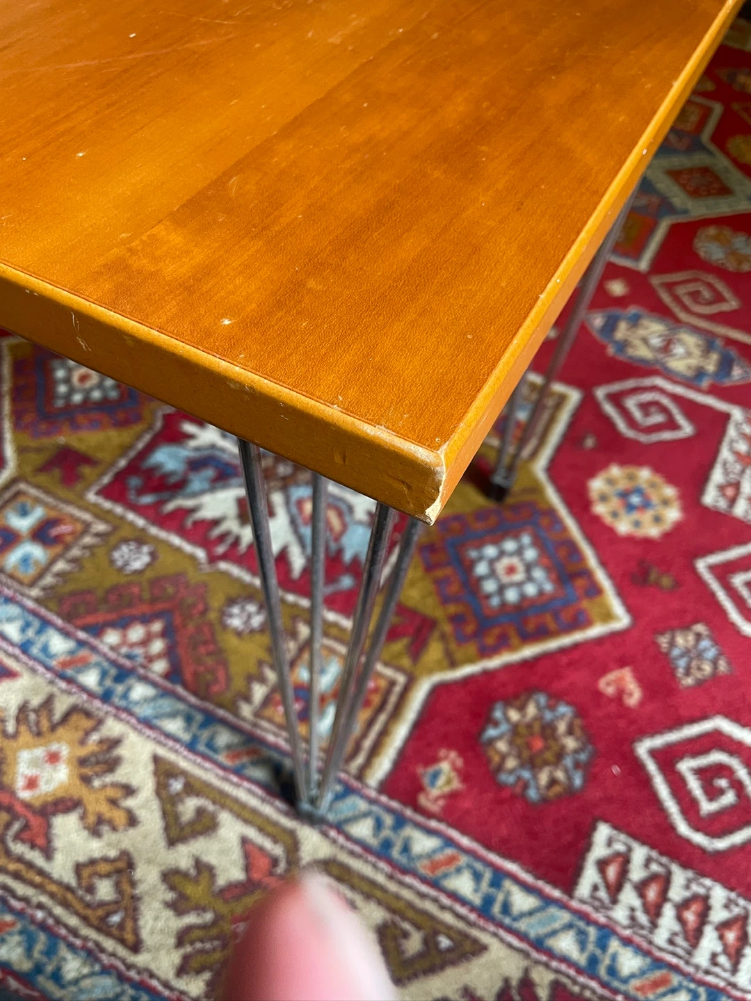 mid century modern Fritz Hansen Side Table Metal Hairpin Legs - photo 5