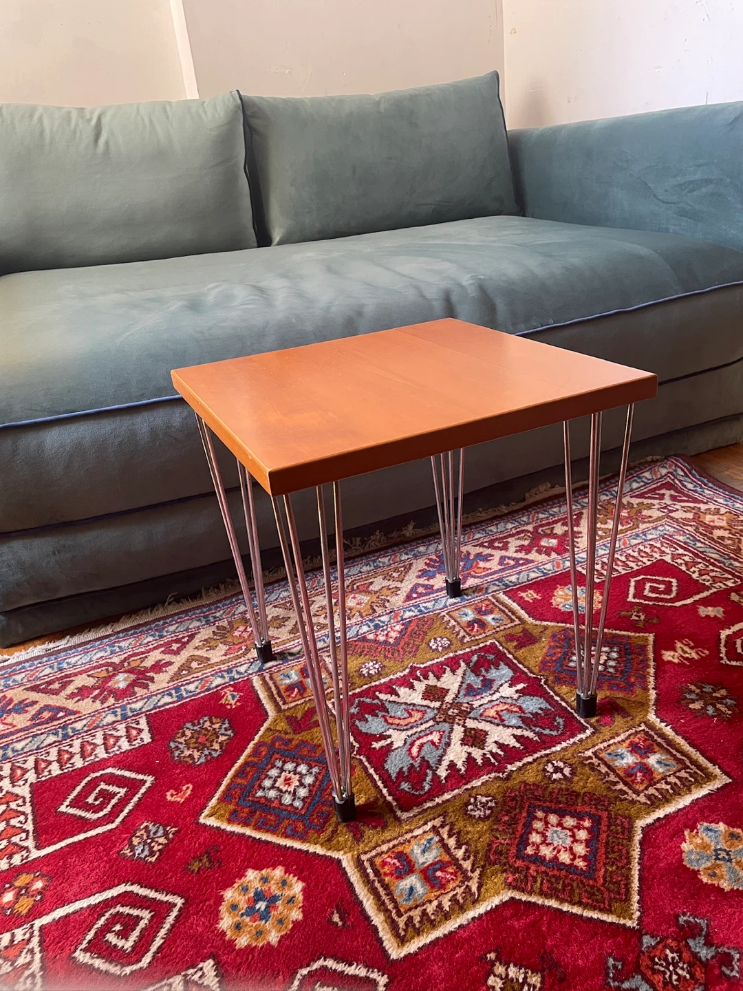 mid century modern Fritz Hansen Side Table Metal Hairpin Legs
