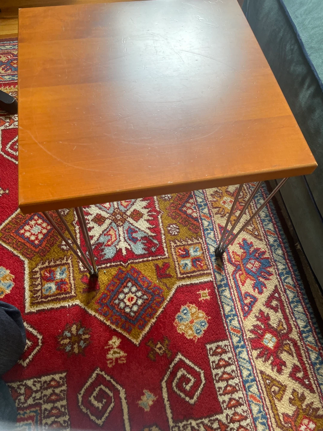 mid century modern Fritz Hansen Side Table Metal Hairpin Legs - photo 4
