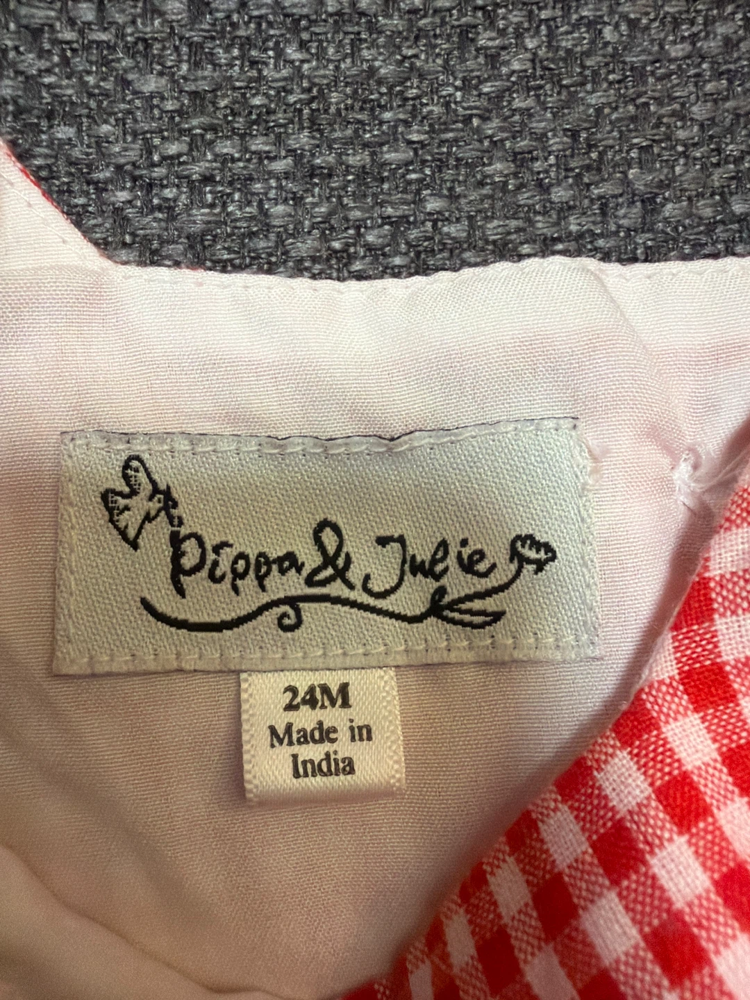 Pippa & Julie Red Gingham Cherry Dress - 24M - photo 3