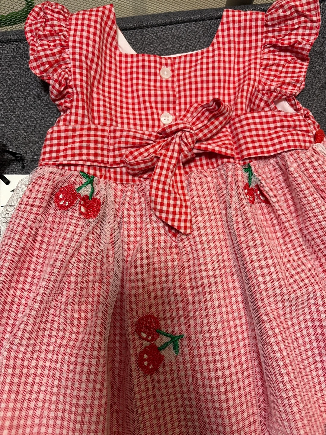 Pippa & Julie Red Gingham Cherry Dress - 24M - photo 4