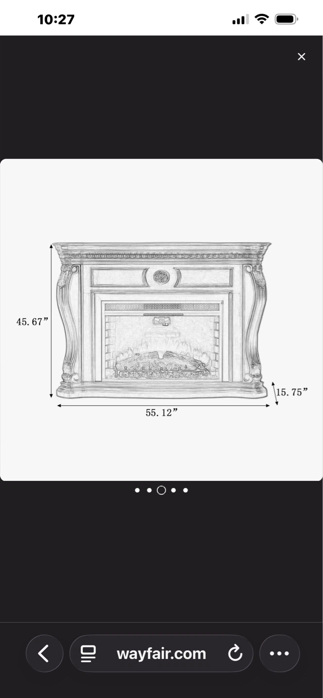 Ornate Electric Fireplace Mantel with Heater - photo 2