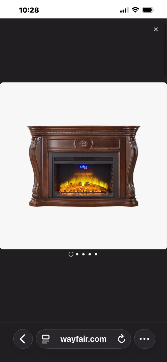Ornate Electric Fireplace Mantel with Heater - photo 3
