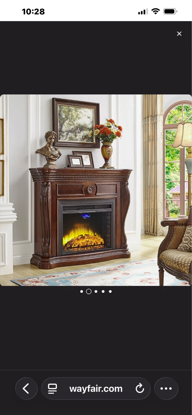 Ornate Electric Fireplace Mantel with Heater - photo 4