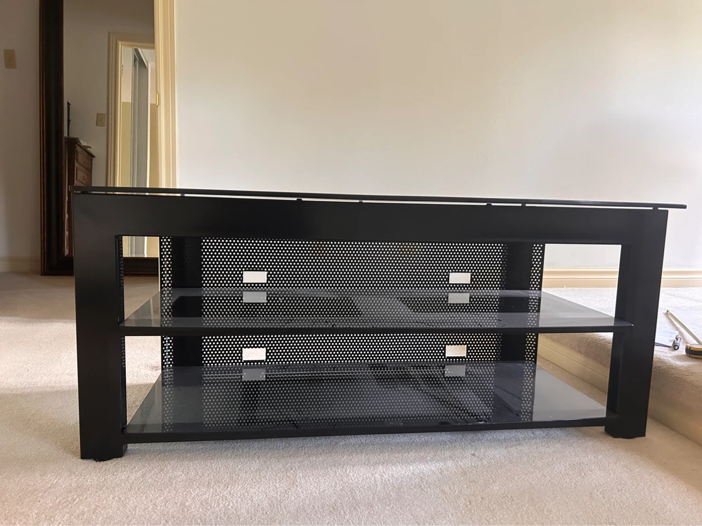 Black 2-Tier Media Console / Entertainment Unit
