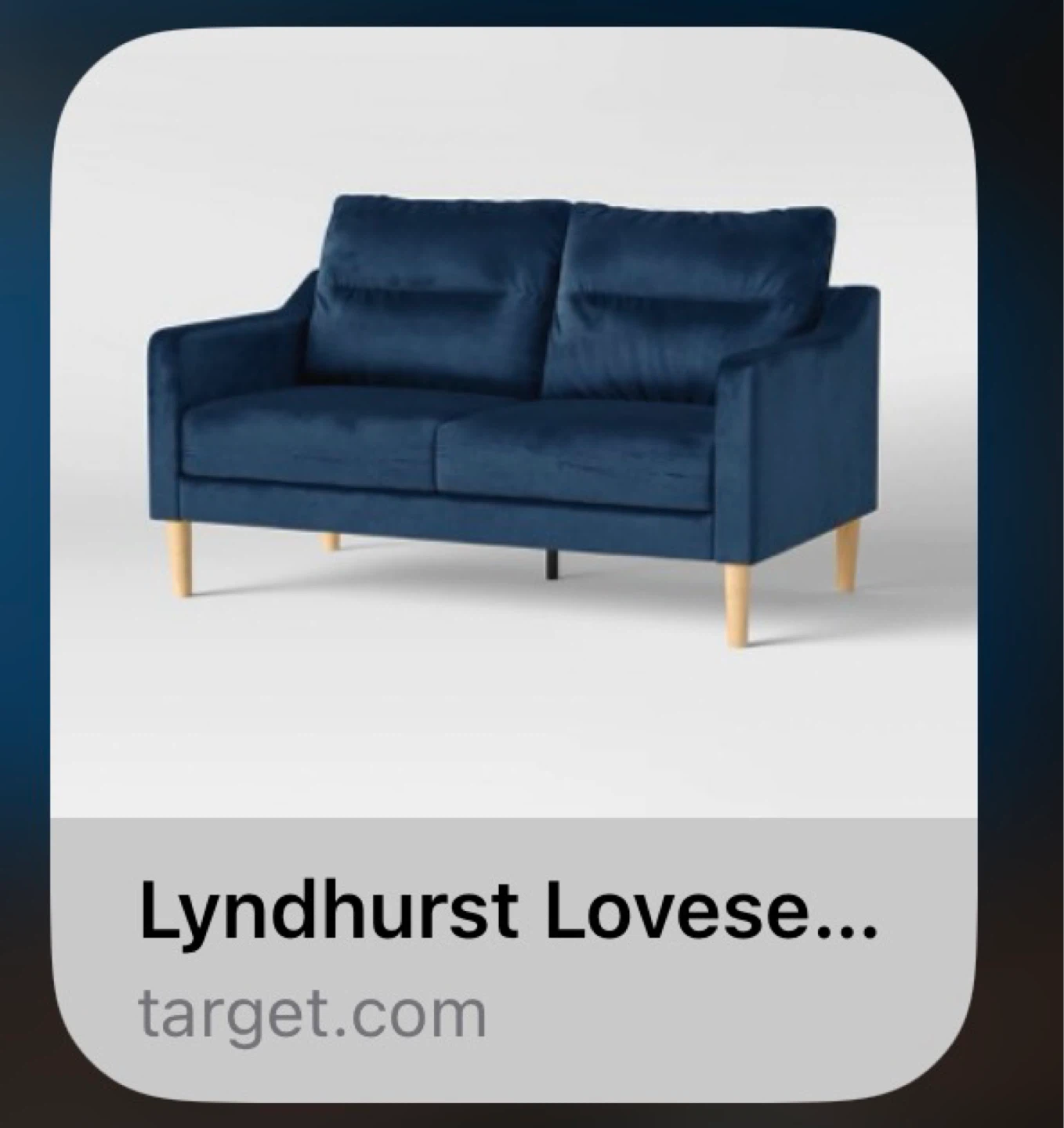 Blue Velvet Loveseat - photo 2