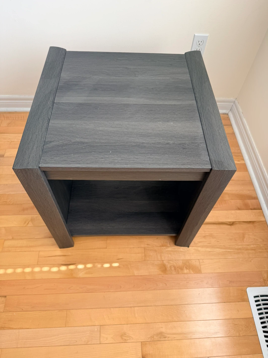 Grey Wood End Table with Shelf - photo 2