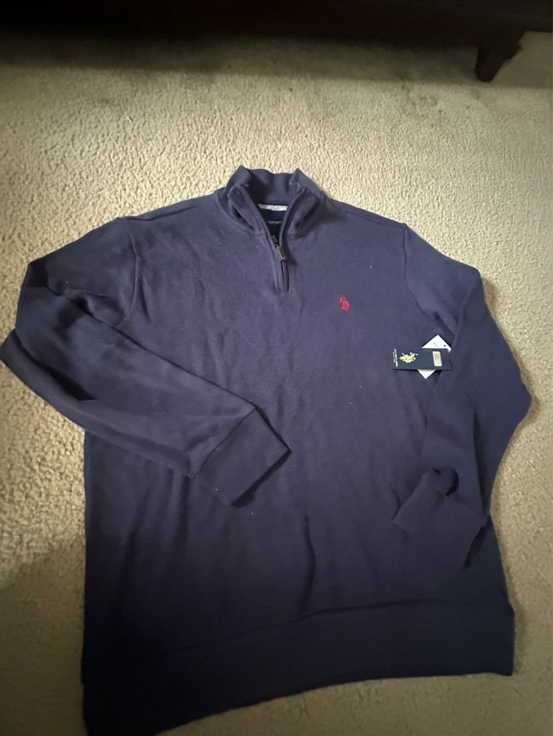 Navy Blue Polo Ralph Lauren 1/4 Zip Pullover Sweater - photo 2