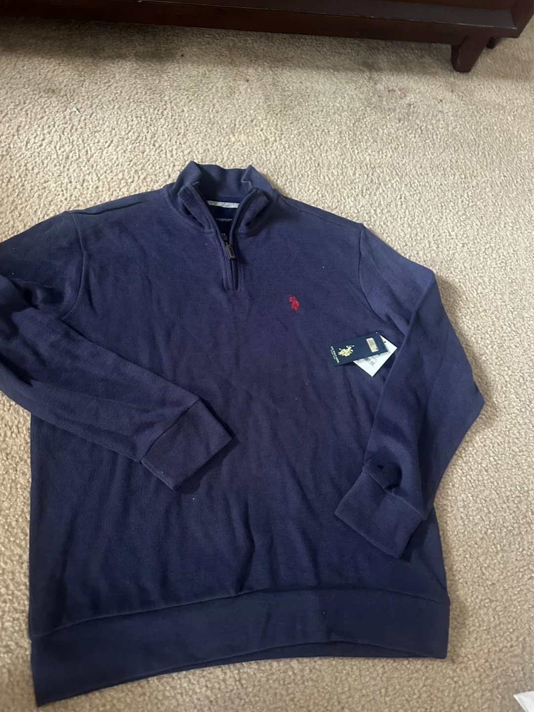 Navy Blue Polo Ralph Lauren 1/4 Zip Pullover Sweater