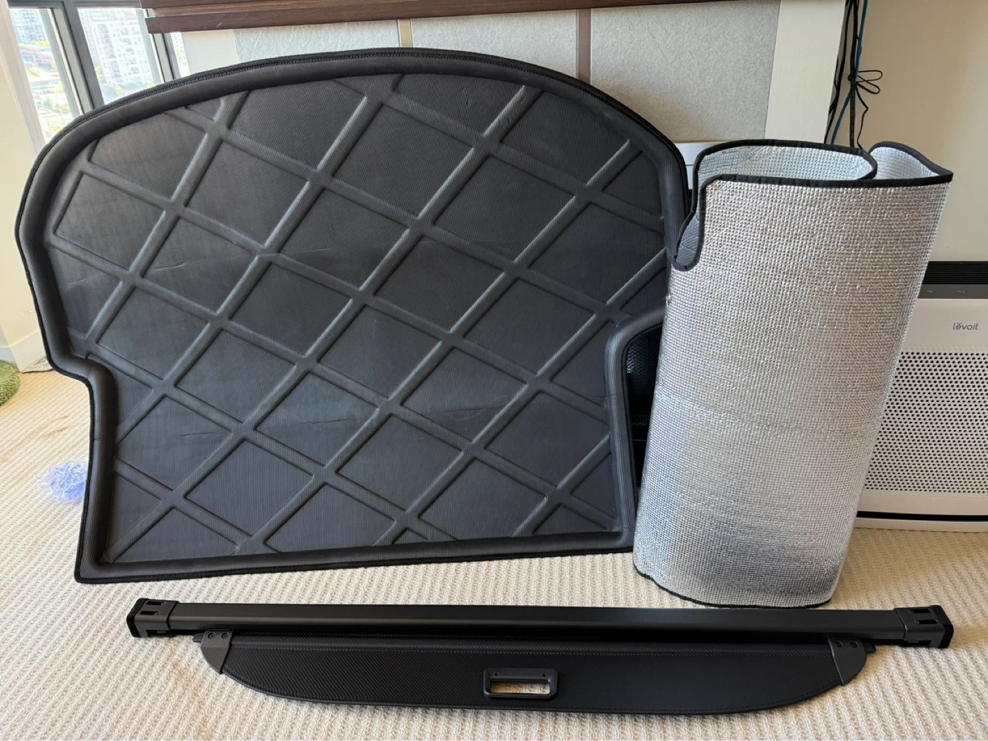 Trunk cargo cover, mat, sunshades for 2013-2018 Hyundai Santa Fe
