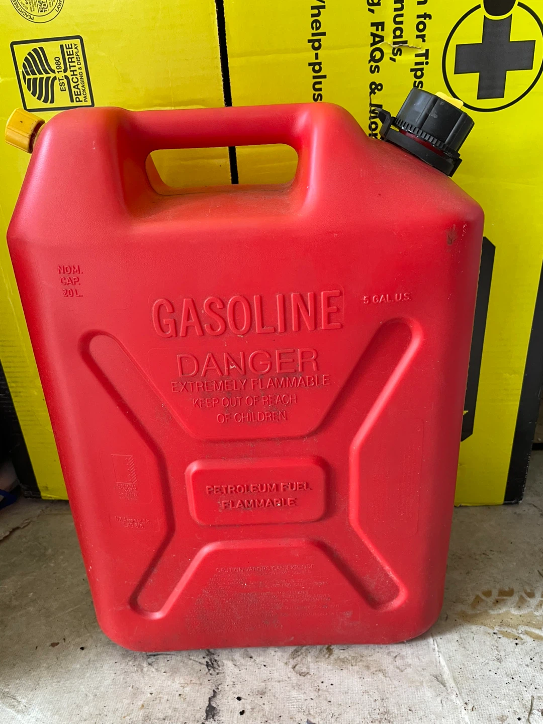 Red 5 Gallon Gasoline Can