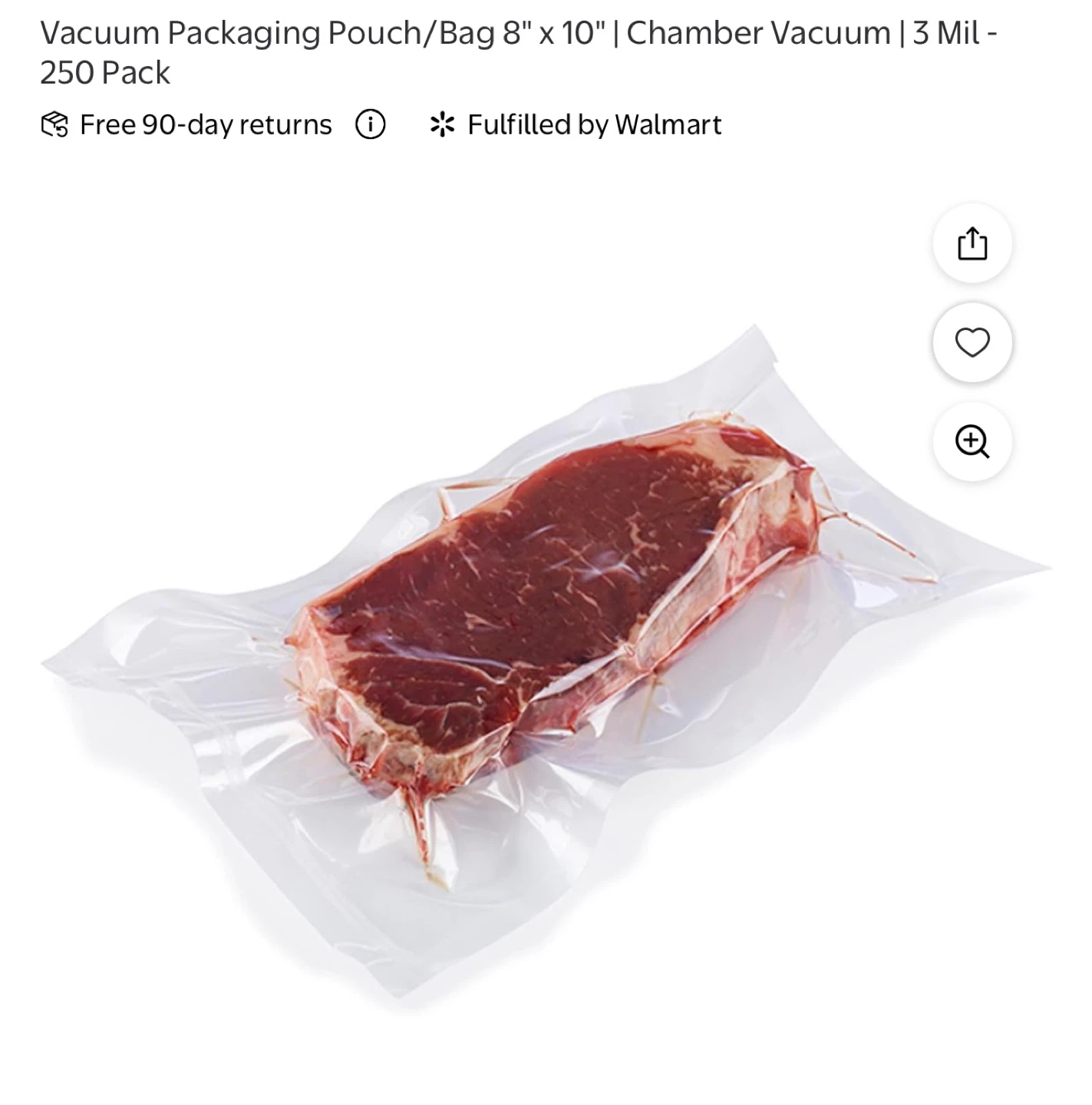 Vacuum Packaging Bags - 8" x 10" - 250 Pack