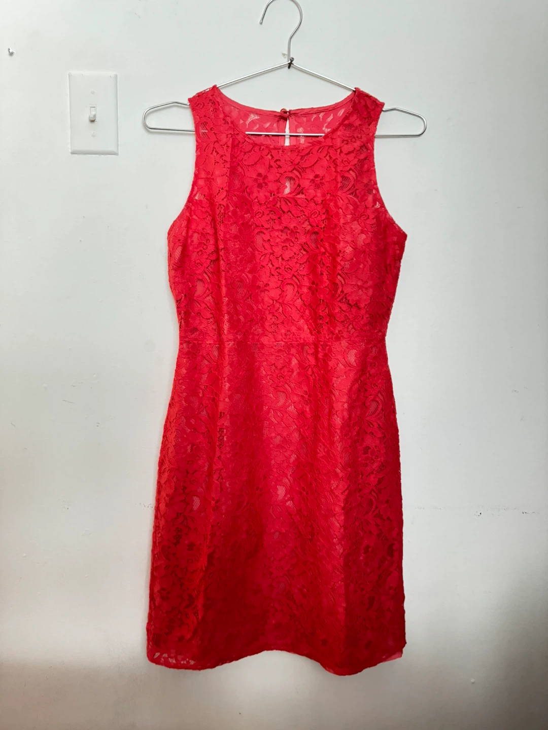 J.Crew Red Lace Sheath Dress
