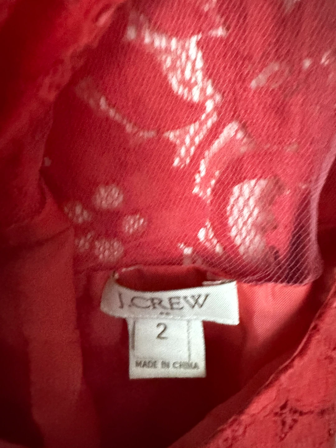 J.Crew Red Lace Sheath Dress - photo 2