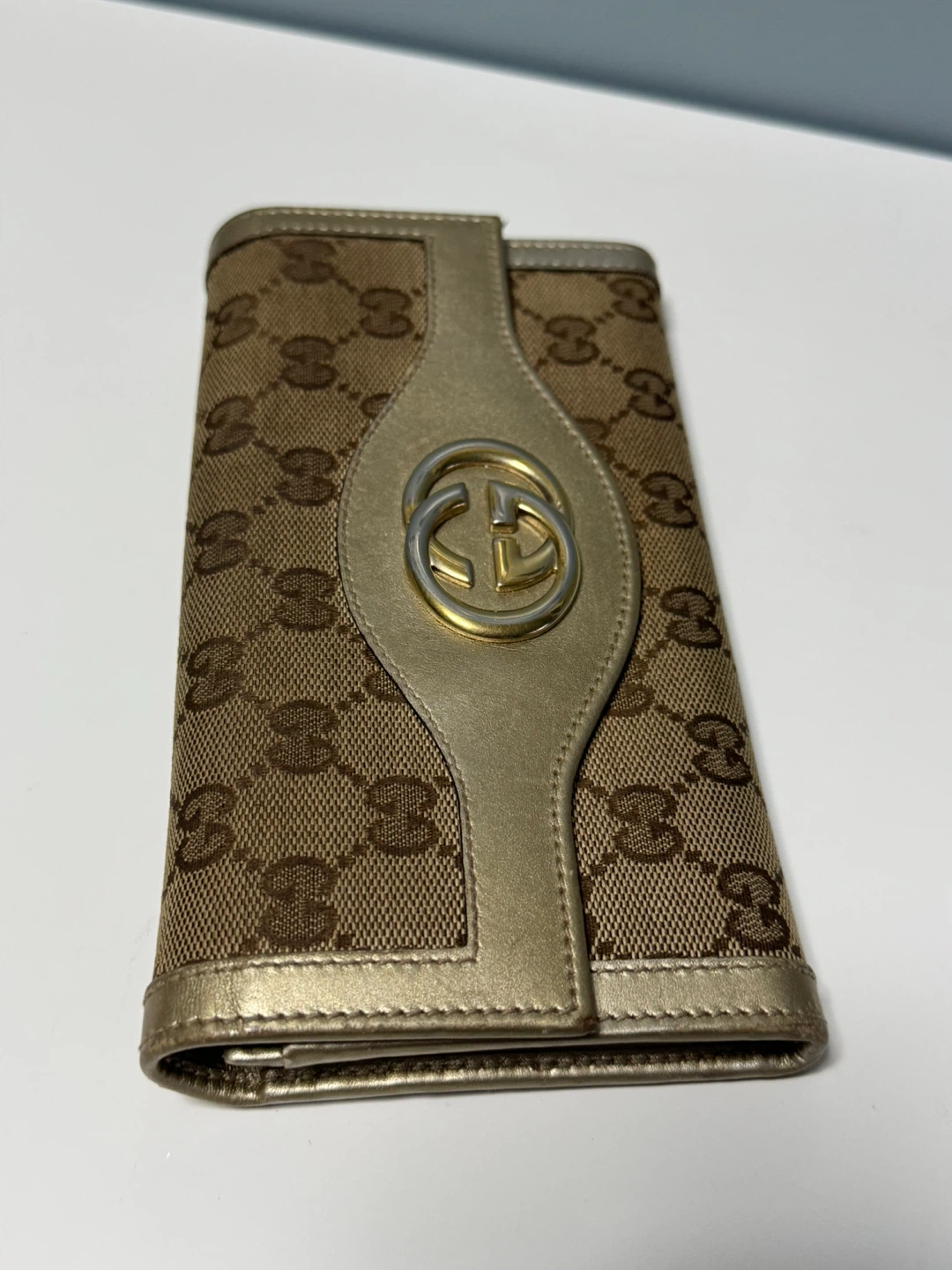 Gucci GG Monogram Wallet Gold Canvass - photo 4