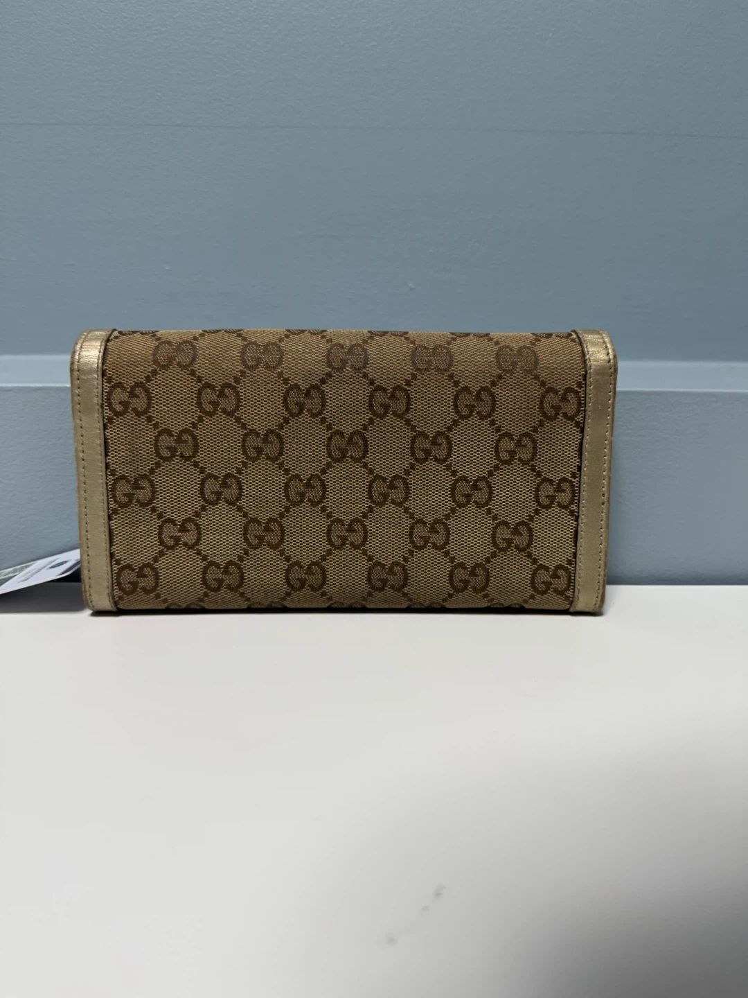Gucci GG Monogram Wallet Gold Canvass - photo 3