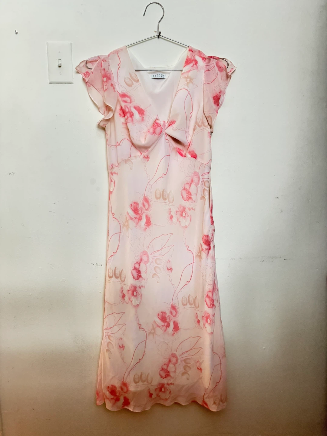 Pink Floral Chiffon Dress