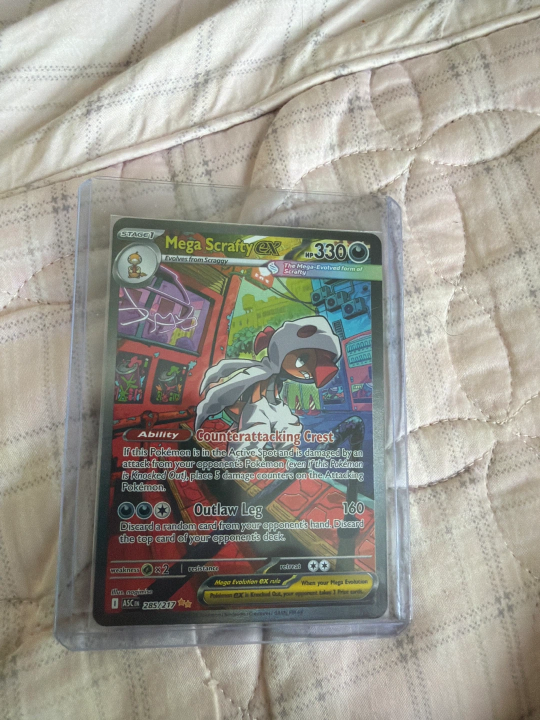 Pokemon Mega Scrafty EX Card 285/217⚽️