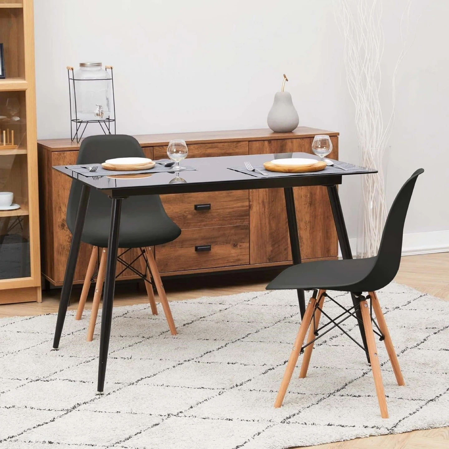 Brand new Black Dining Chair with Wood Legs - photo 2
