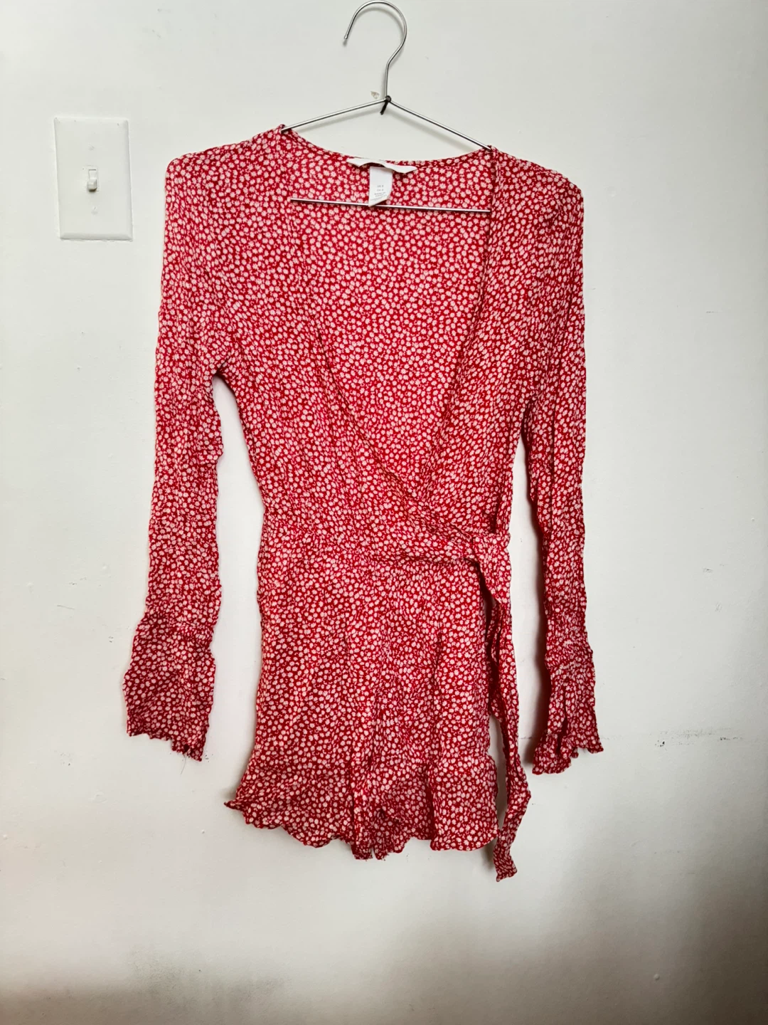 H&M Red Floral Romper US 0