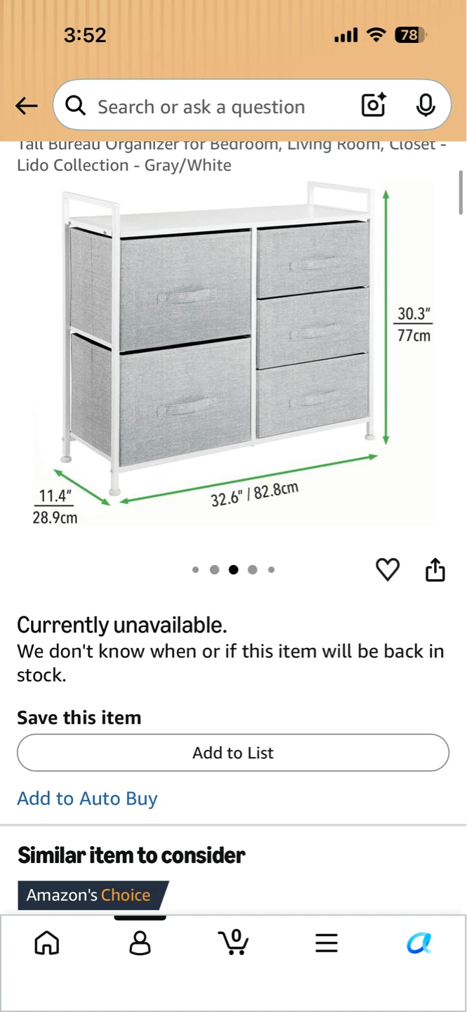 Storage Dresser with 6 Fabric Drawers - photo 2