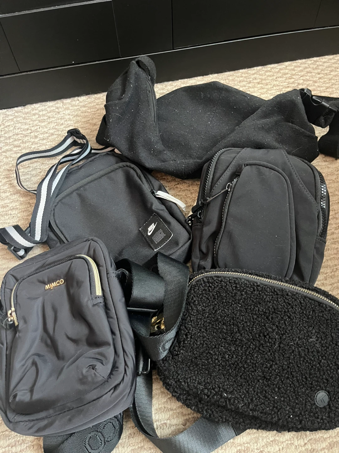 Womens Black Side Bags