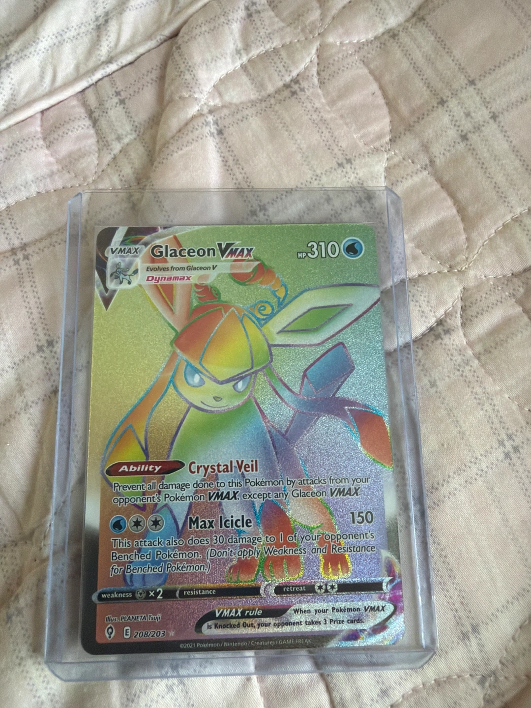 Pokemon Glaceon VMAX 208/203 Card⚽️